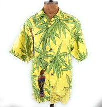 Tommy Bahama Size Medium Button Up Shirt 100% Linen Yellow Birds of Para... - £20.17 GBP
