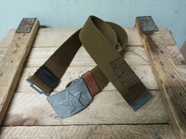 Original 1950s USSR Russian Soviet Red Army Soldier Belt Military Old Stock - $16.84