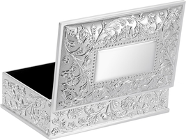 Mothers Day Gifts for Mom Wife, Rectangular Silver Jewelry Box Small Trinket Sto - £20.07 GBP