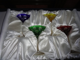 Faberge Colored Crystal Bubbles Martini Glasses  in the original present... - £939.69 GBP