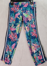 Athleta Capri Leggings Girls Size L/12 Multicolor Floral Polyester Elast... - $17.50