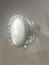 Mother of Pearl ring size 4.75 solitaire band southwest sterling silver ... - £35.04 GBP