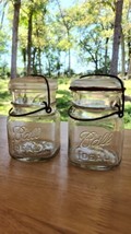 Vintage 1933-1962 Ball Ideal Clear Pint Canning Jar with Glass Lid Wire ... - $24.65