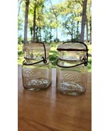 Vintage 1933-1962 Ball Ideal Clear Pint Canning Jar with Glass Lid Wire ... - $24.65