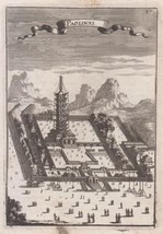 Porcelain Tower Nanjing 1683 Paolinxi Mallet China Engraving Print - £64.45 GBP