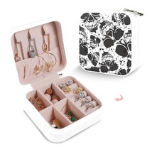 Leather Travel Jewelry Storage Box - Portable Jewelry Organizer - Skully - £12.16 GBP