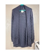 Rebecca Taylor Open-Knit Open Front Cardigan Sweater Gray Size L - $1,023.42 MXN