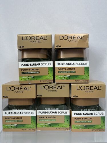 (5) L'Oreal Paris Pure Sugar Scrub Purify & Unclog 3 Pure Sugars + Kiwi 1.7 oz - $23.74