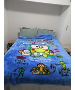 Vintage Sanrio Keroppi Plush Blue Blanket Throw - $2,037.71 MXN