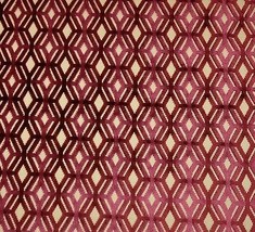 Clarence House Milo Red Geometric Diamond Velvet Furniture Fabric 2.6 Yards 51&quot;W - £174.01 GBP