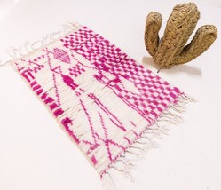 Small Kilim Rug, Pink Moroccan Knotted Rug 2x3, Berber Morocco Bath Mat - £78.34 GBP