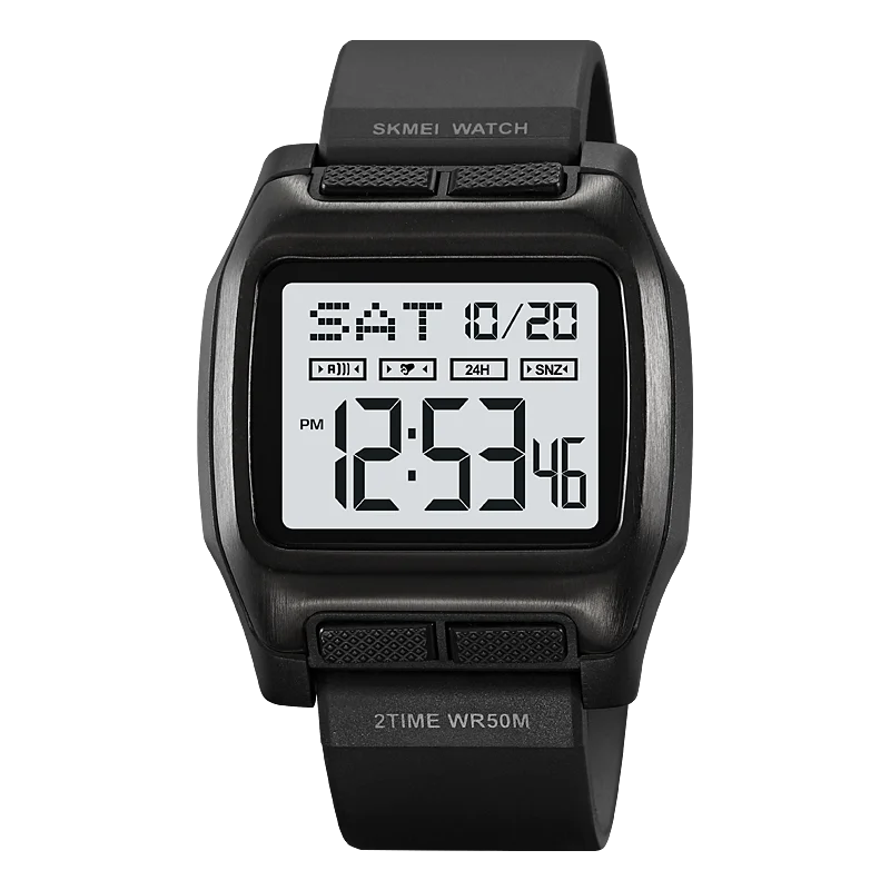 Japan Digital movement Countdown Wristwatch For Mens 5Bar Waterproof bac... - £18.93 GBP