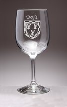 Doyle Irish Coat of Arms Wine Glasses - Set of 4 (Sand Etched) - £53.68 GBP