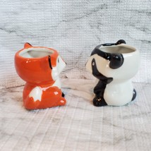 Animal Planters with Succulents, Fox and Raccoon, 3 inches, ceramic image 4