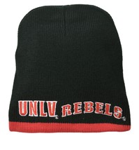 UNLV Rebels NCAA Team Logo Knit Beanie Black &amp; Red Winter Hat - $16.14