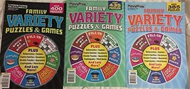 Lot of (3) Penny Press Family Variety Puzzles &amp; Games Puzzle Book 2018 2019 [Sin - £15.82 GBP