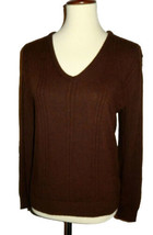 Vintage Diane Von Furstenberg Women&#39;s Med LS Brown Knit Pullover Sweater - £8.80 GBP