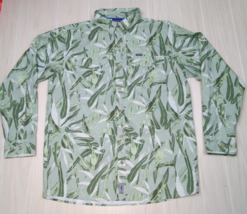 PATAGONIA Men&#39;s Sol Patrol II fishing shirt green leaves Medium roll sleeves UPF - $29.69