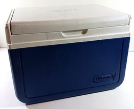 Vintage COLEMAN PERSONAL COOLER with FLIP TOP LID BLUE WHITE Model #5205  - £14.11 GBP