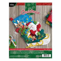 Bucilla Felt Applique Stocking Kit Santa&#39;s Helper, Size 18-Inch - £16.17 GBP