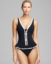 Profile by Gottex Cabaret Tankini Top Sz 2 Black - £23.10 GBP