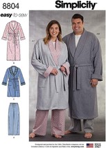 Simplicity Sewing Pattern 8804 10390 Robe Pants Unisex Adult Size S-L - £7.58 GBP