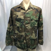 Vintage Army Camouflage Combat Warm Weather Jacket Size Medium Long - £44.16 GBP