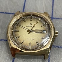 Vintage hamilton quartz wristwatch Day Date For Parts / Repair 1981 36mm - $42.28