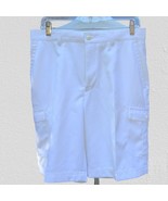 Island Republic mens solid white polyester golf beach cargo style shorts... - £22.87 GBP