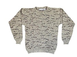 Vintage 80&#39;s Men&#39;s Michael Gerald Knit Geometric Sweater Crewneck Pullov... - $23.75