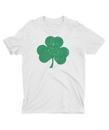 Irish Distressed Shamrock T-shirt St Patricks Day (White & Green, Retro Style) - $13.99 - $15.99