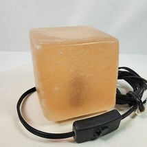 Vintage 1990s Himalayan Salt Block Lamp 4x4x4 Inch Corded Electric - £43.22 GBP