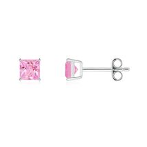 ANGARA Natural Pink Sapphire Stud Earrings in 925 Silver for Women (4mm) - $388.55+