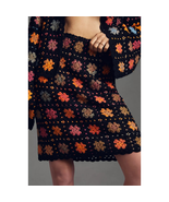 New Anthropologie Anna Sui Crochet Skirt $475 SMALL Black Motif  - £118.93 GBP