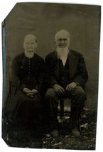 CIRCA 1860&#39;S 1/6 Plate 2.38X3.63 in TINTYPE Sweet Older Couple Sitting Together - £14.57 GBP