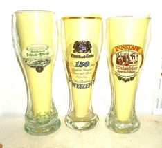 3 German Breweries Multiples 2 Weisse Weissbier Weizen 0.5L German Beer Glasses - £15.94 GBP