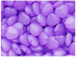 BeadTin Purple Translucent 14mm Heart Plastic Craft Beads (60pcs) - $2.39