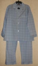 New Mens Towncraft Light Blue Plaid Woven Cotton Blend Pajama Set Size Large - £26.04 GBP