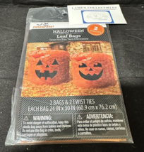 Halloween Leaf Bags 2 count 1 package 30 in x 24 in Way to celebrate dec... - £9.28 GBP