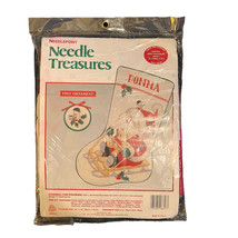 Needle Treasures DOWNHILL FUN SANTA Needlepoint Stocking 06857 Christmas... - $65.44