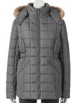 Womens Jacket Totes Gray Winter Hooded Water Resistant Quilted Puffer $1... - £56.67 GBP