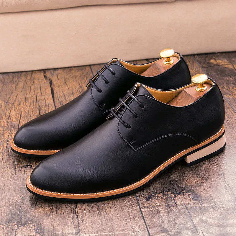 Rtable fashion genuine leather shoes men daily business casual shoes formal lace up men thumb200