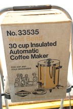 Vintage 1970’s West Bend 30 Cup Harvest Gold Coffee Pot No3353 W/Box & Manual - £31.47 GBP