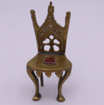 Vintage Miniature Brass Ornate Design Chair With Paw Feet Dollhouse Isle... - £53.53 GBP