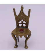 Vintage Miniature Brass Ornate Design Chair With Paw Feet Dollhouse Isle... - £53.73 GBP
