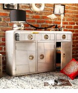 NauticalMart Aviator 3 Door Sideboard End Table Design Metal Sideboard - $1,899.00