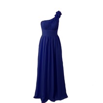 Kivary Women&#39;s Floral One Shoulder A Line Long Prom Bridesmaid Dresses Royal Blu - £80.37 GBP