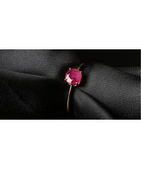p1 ct Natural Round Ruby With 10 k Solid Yellow Gold Handmade Ring Band ... - $411.44 CAD