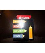 Teachers Have the Write Stuff Wood Container, Note Pad and Pen Set NEW - $22.50