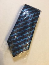 Wehug Necktie Neck Tie 100% Silk Handmade Black Blue Purple Geometric 57... - $7.95